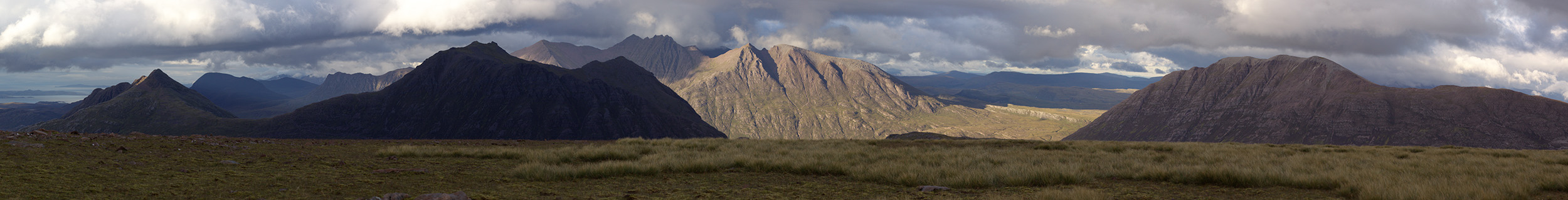 Evening light over An Teallach and Beinn Dearg Mhor