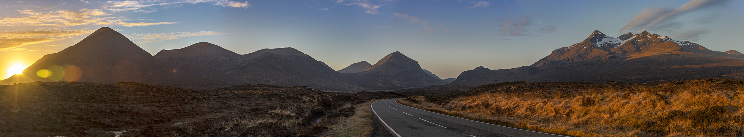 The panoramic view across the Red Cuillin towards Sgurr nan Gillean and Am Basteir 